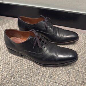 Kent Wang - Classic Black Leather Men's Dress Shoes Size 9.5